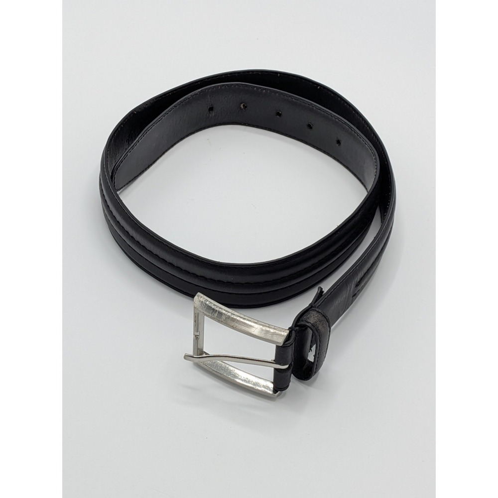Florsheim Leather Belt Black Size 32 Men's Dress Belt Silver Buckle‎